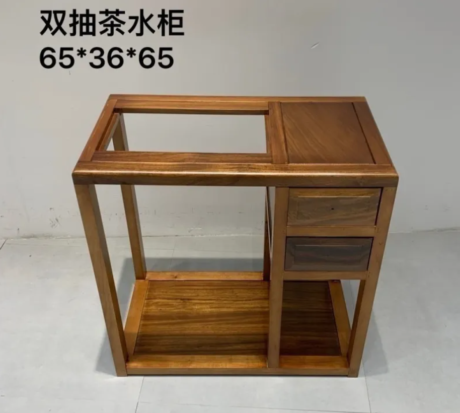 茶水柜边柜实木油漆工艺木制置物架茶几可移动