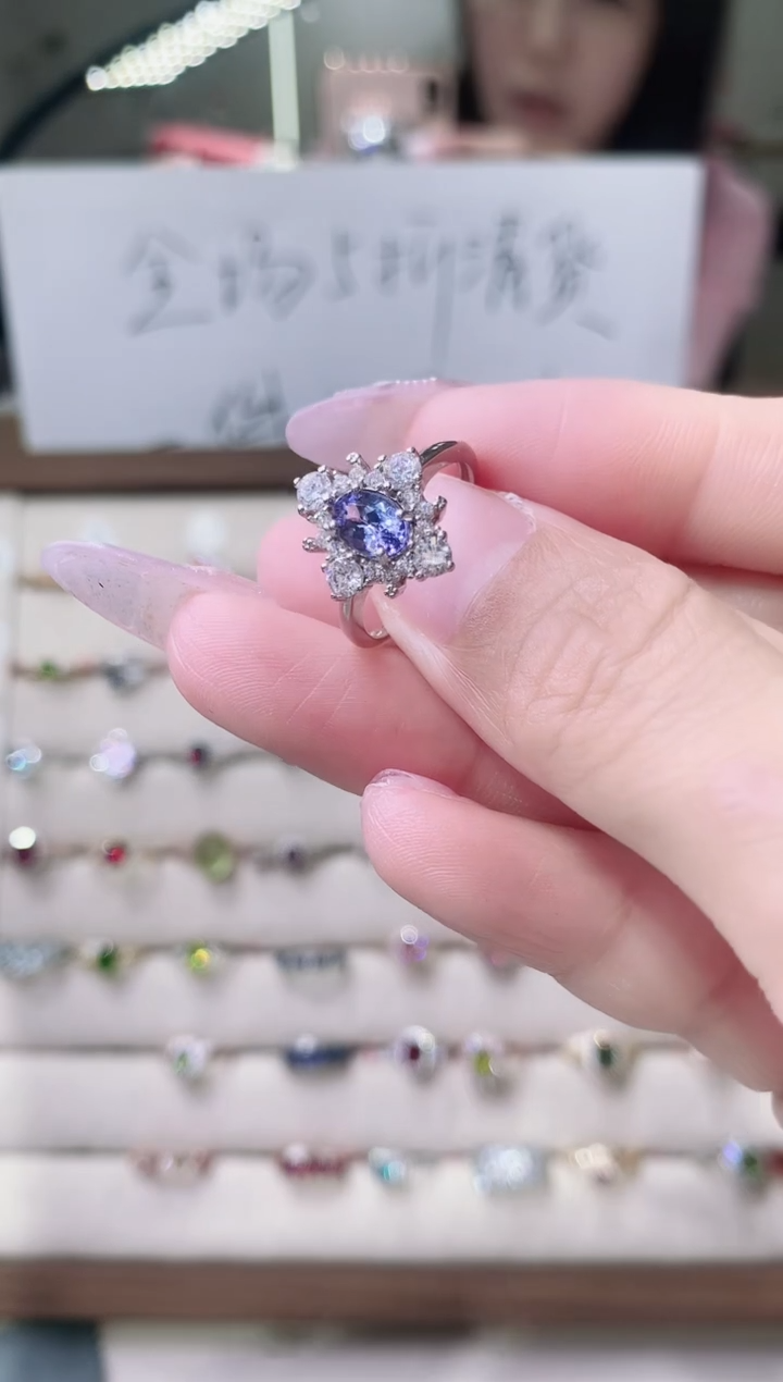 【闪购商品】坦桑石戒指银S925镶嵌70-31