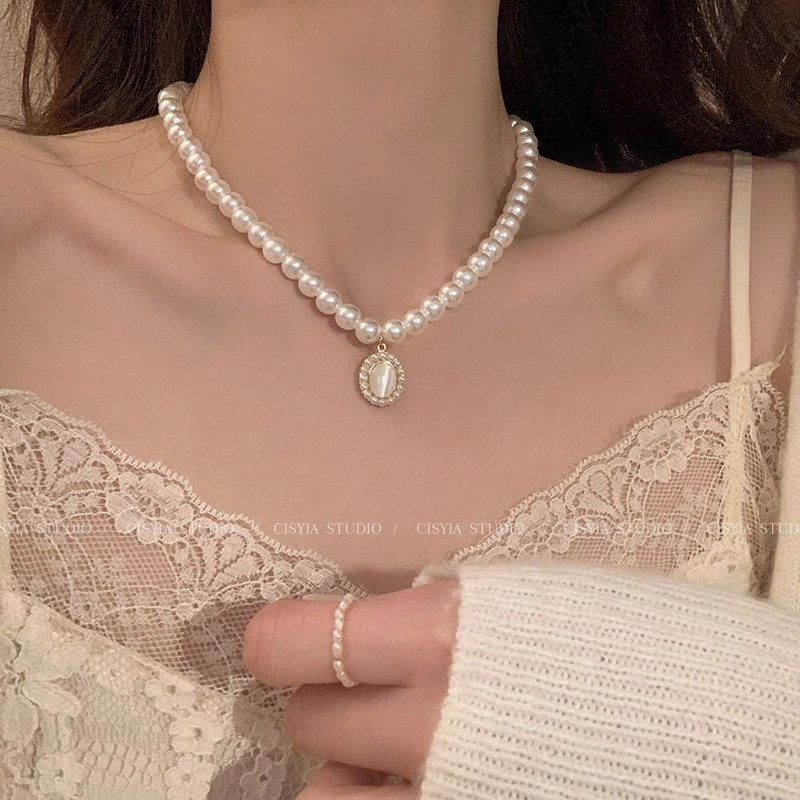 铜合金仿珍珠耳饰 2025新款百搭高级感轻奢气质耳钉女