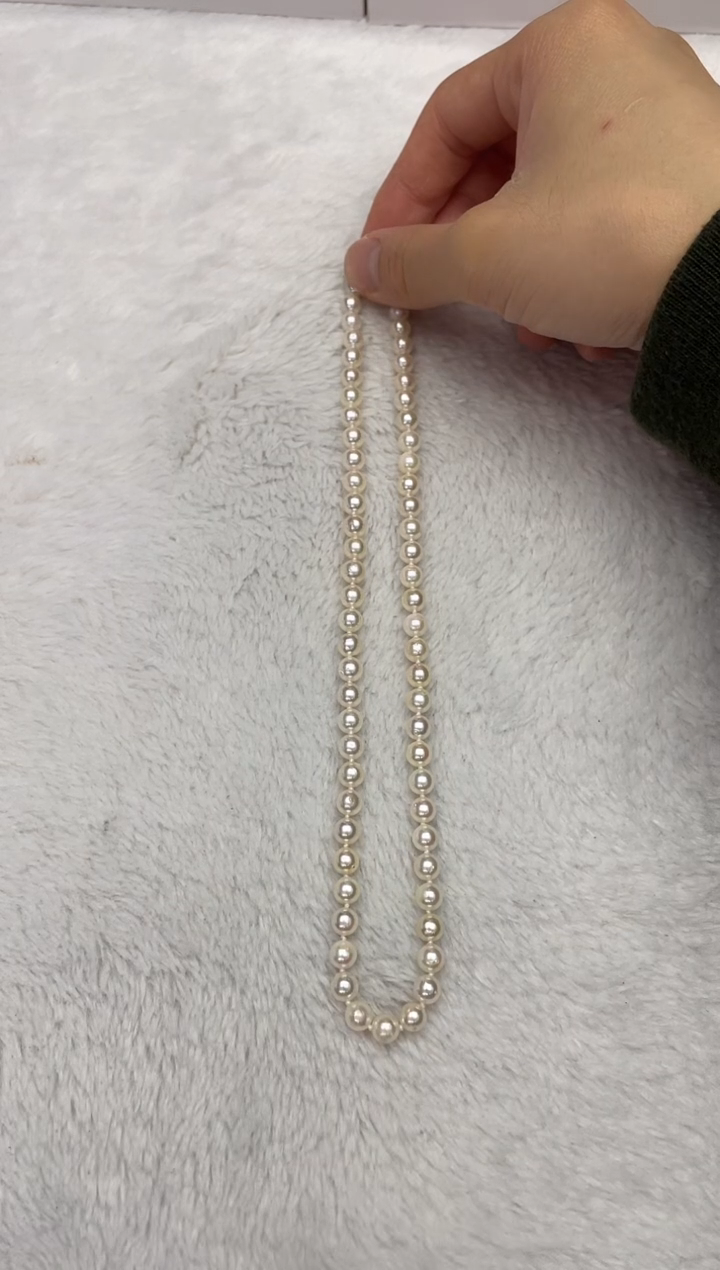 【闪购商品】海水珍珠项链银S925镶嵌AK羽皇金6-6.5mm（多样性发一）