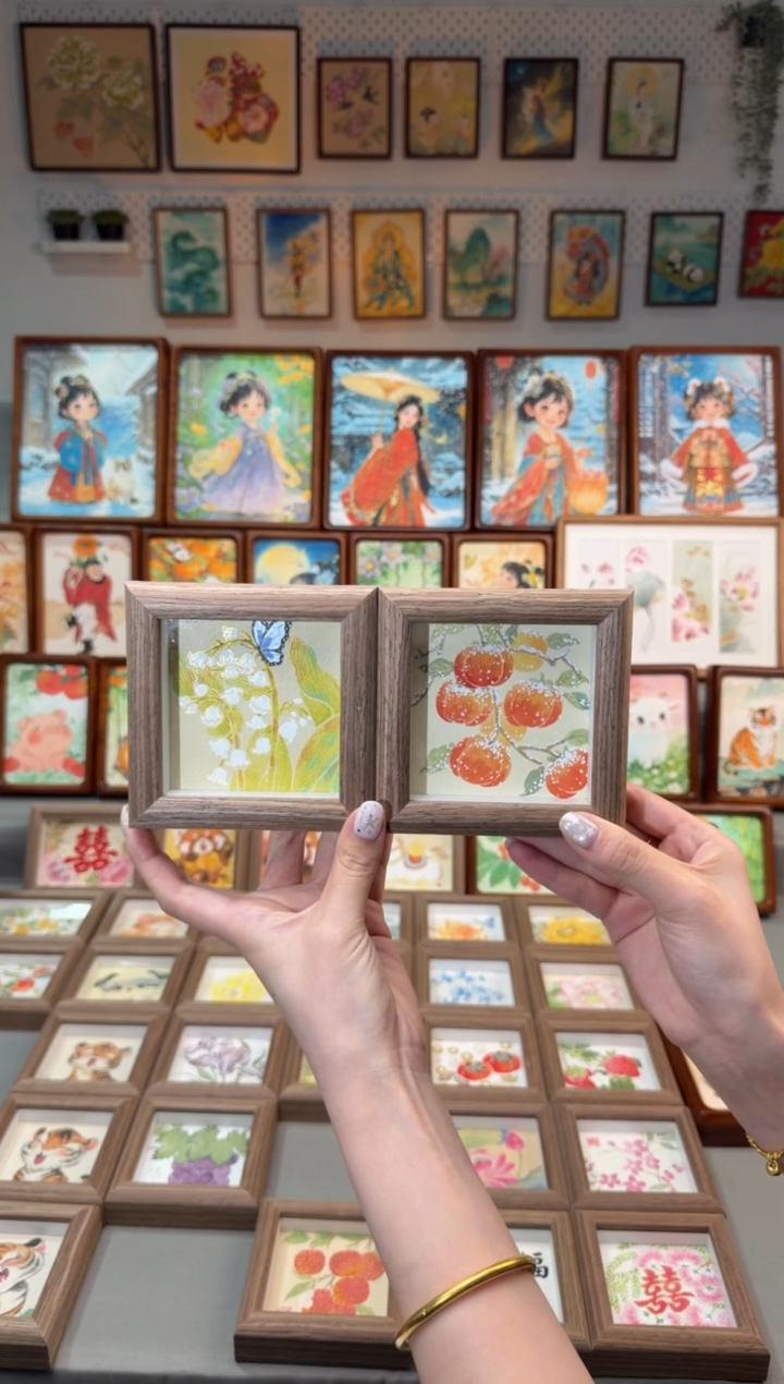 国画铃兰花 小雪柿 一组11