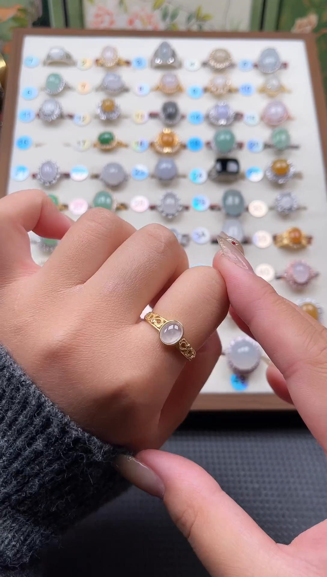 【闪购商品】翡翠戒指银S925镶嵌天然A货翡翠戒指