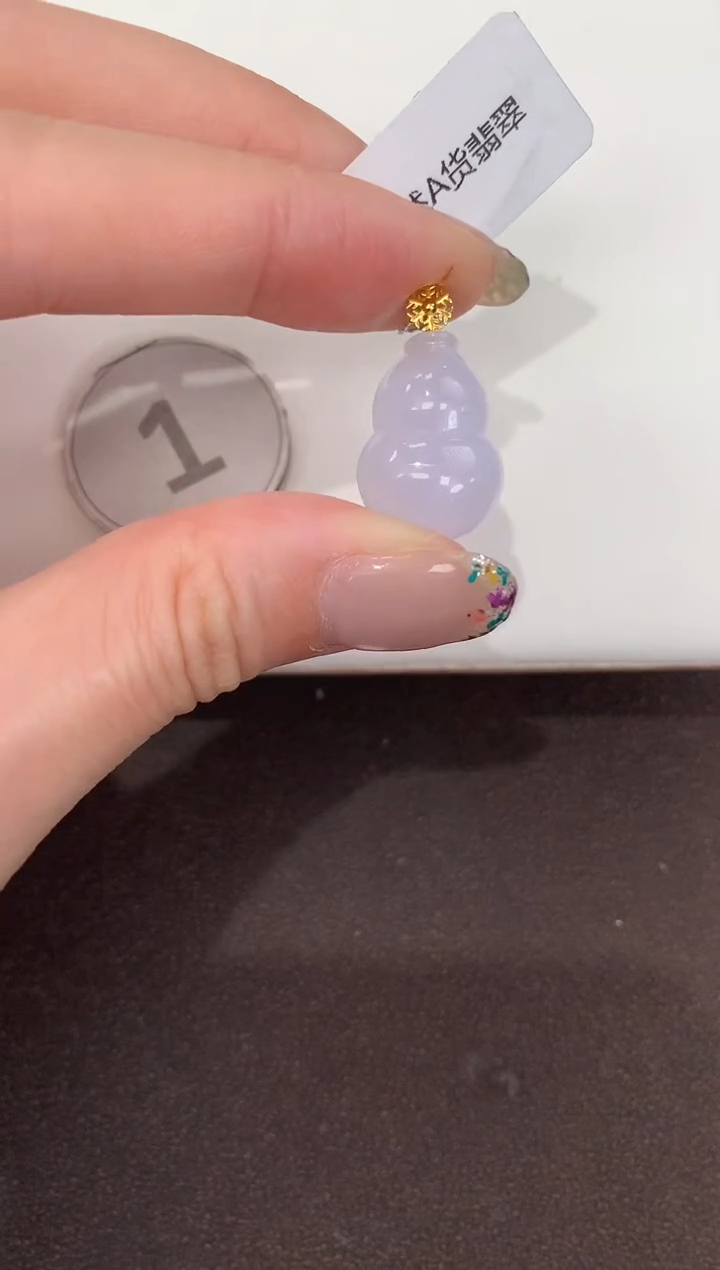 颈饰18K金镶嵌翡翠天然缅甸A货翡翠