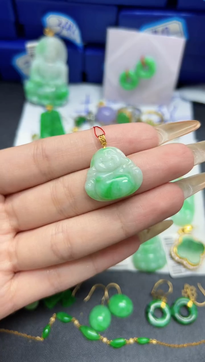 【闪购商品】翡翠颈饰18K金镶嵌Y缅料A货/支持复检/一件