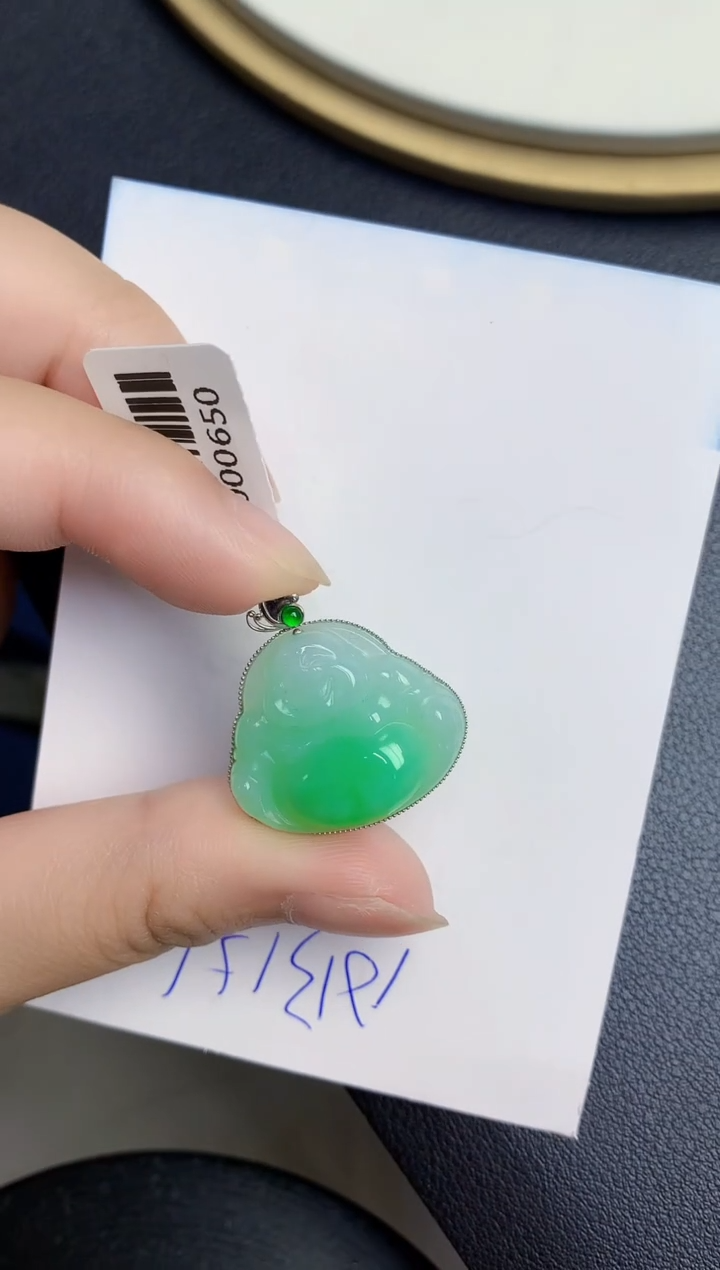 翡翠18K金镶嵌颈饰000000000