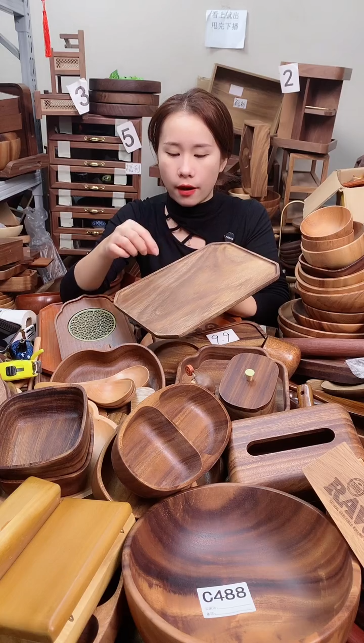 木 南美胡桃木长方八角盘30*20*2cm  