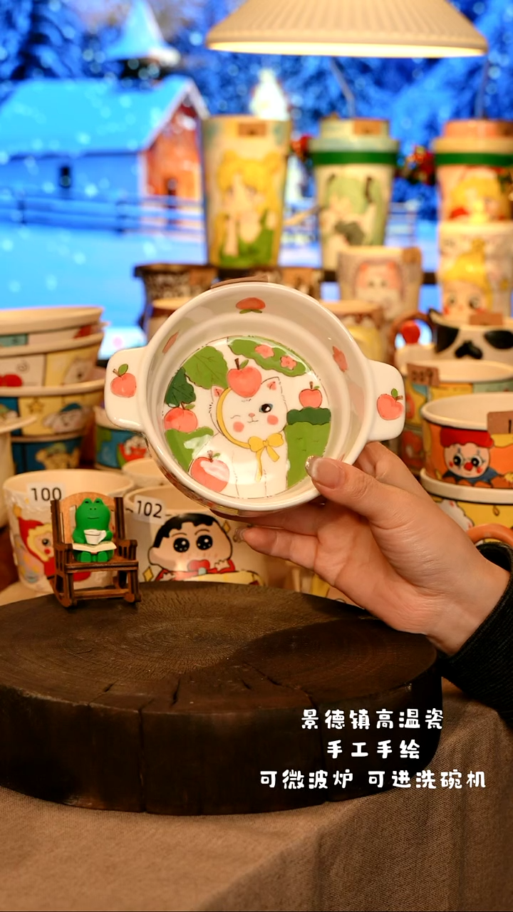 陶瓷景德镇陶瓷设计师款高温陶瓷手工手绘