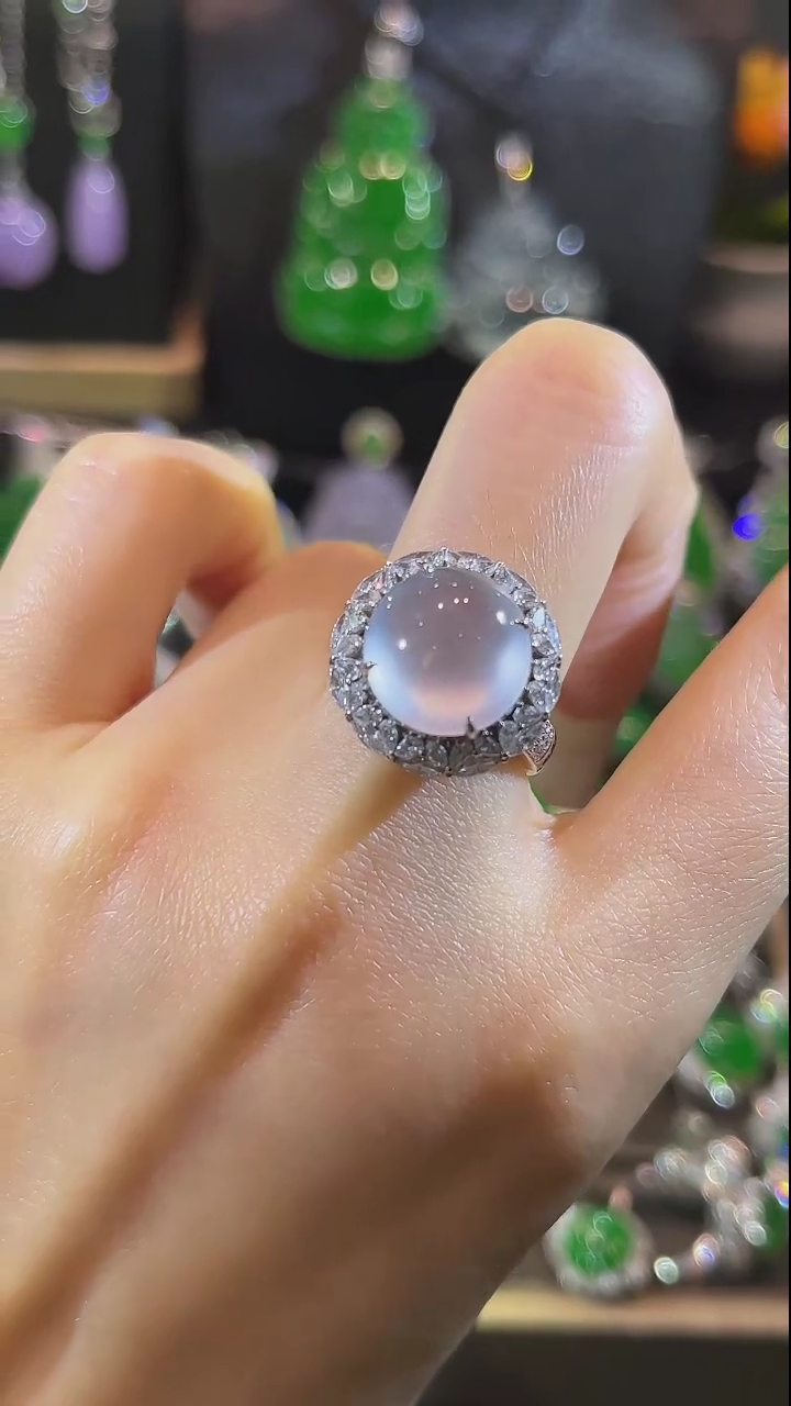 【闪购商品】翡翠戒指18K金镶嵌戒指