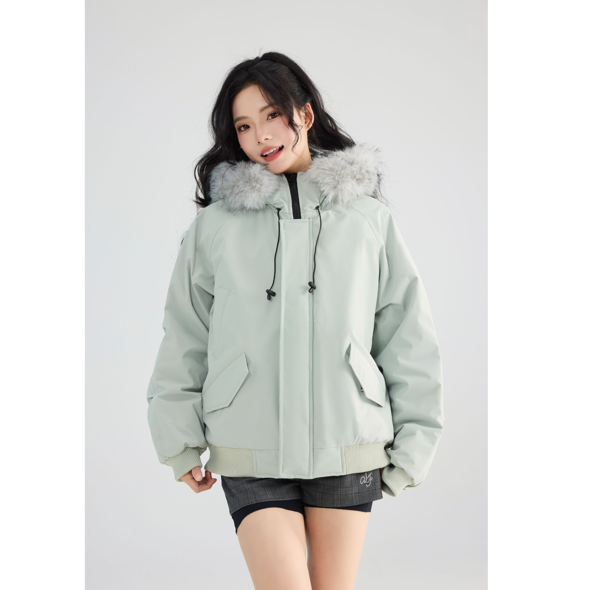 潮牌大口袋设计加厚压缩空气棉座山雕可拆大毛领派克棉服男女同款