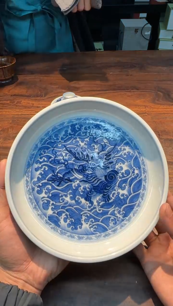 【闪购商品】快雪时晴 青花海水飞象 壶承