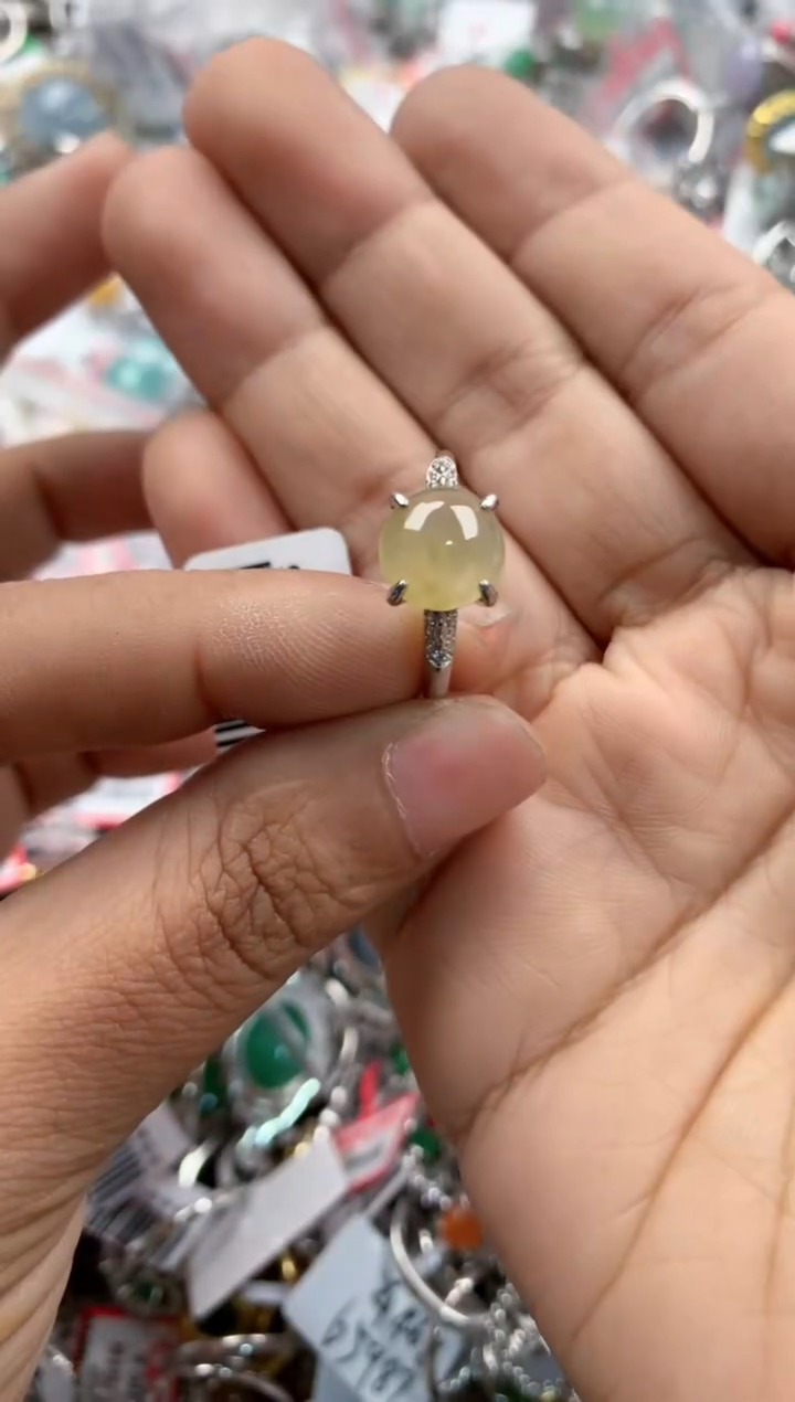 银S925镶嵌戒指翡翠666-----1