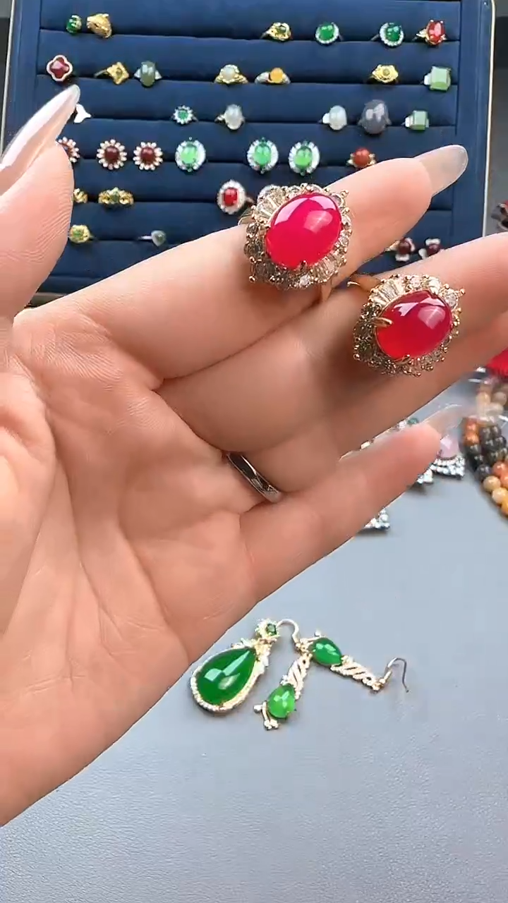 玛瑙/玉髓戒指合金多样性发货拍一发一