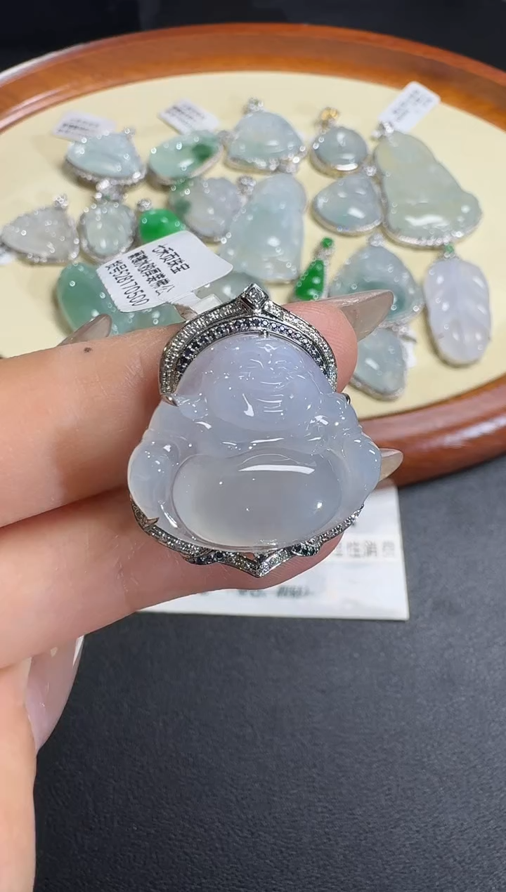 【闪购商品】翡翠颈饰18K金镶嵌【源头工厂】钻石镶嵌