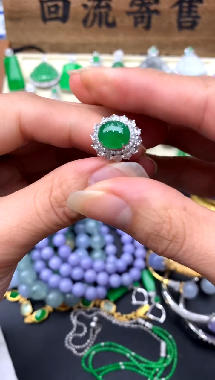 【闪购商品】翡翠戒指18K金镶嵌513-中国好珍宝