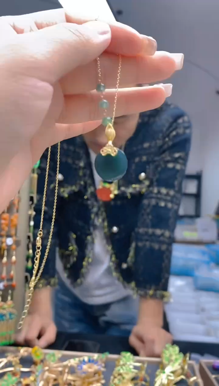 【闪购商品】翡翠耳饰合金251翡翠锁骨链