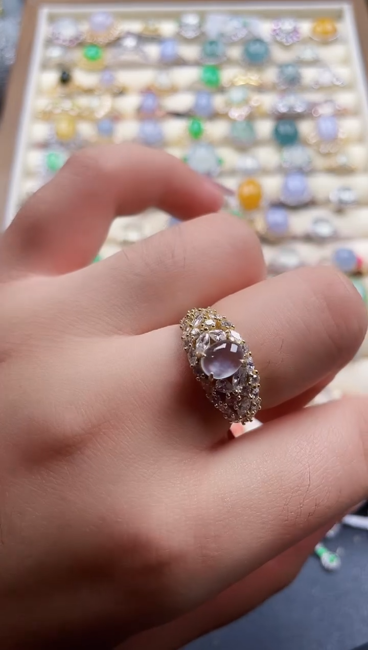 银S925镶嵌戒指翡翠164