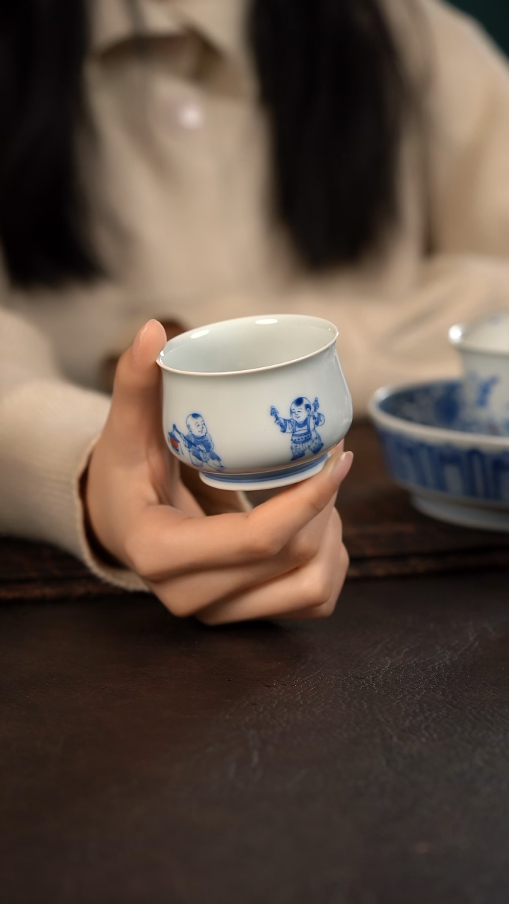 【闪购商品】杯聚澜堂五子闹春憨憨杯