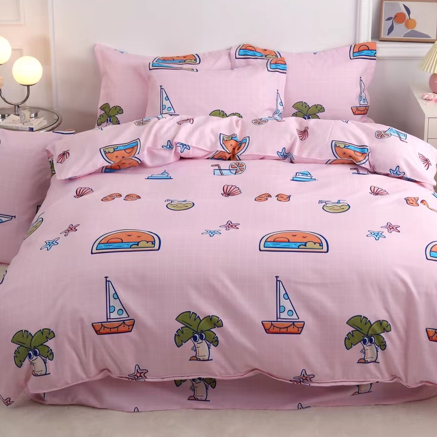 高支高密精梳斜纹面料双人床单【七彩童年】230*230