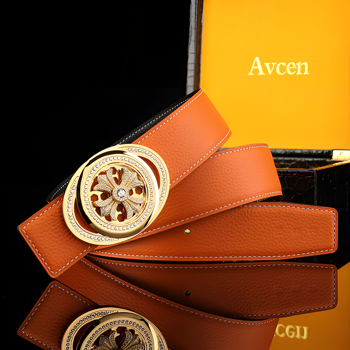 新款时来运转内穿皮带男士真皮时尚腰带商务时尚潮流双面牛皮腰带