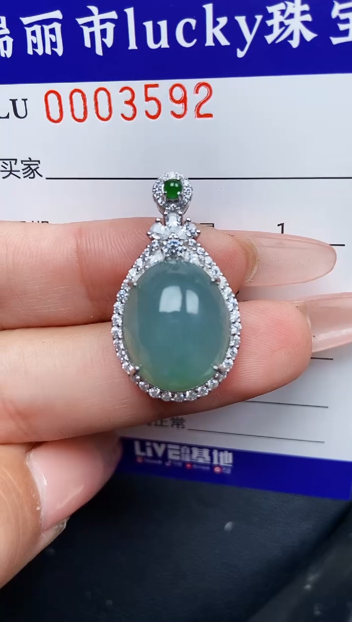 【闪购商品】翡翠颈饰银S925镶嵌3592