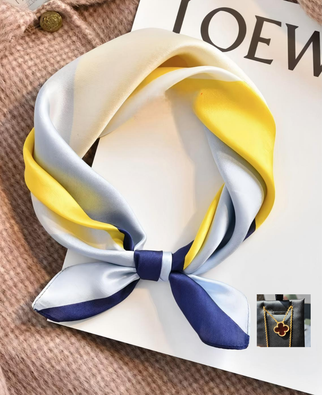 22【项】1【涟】vesaion 美式百搭韩版潮流复古丝巾