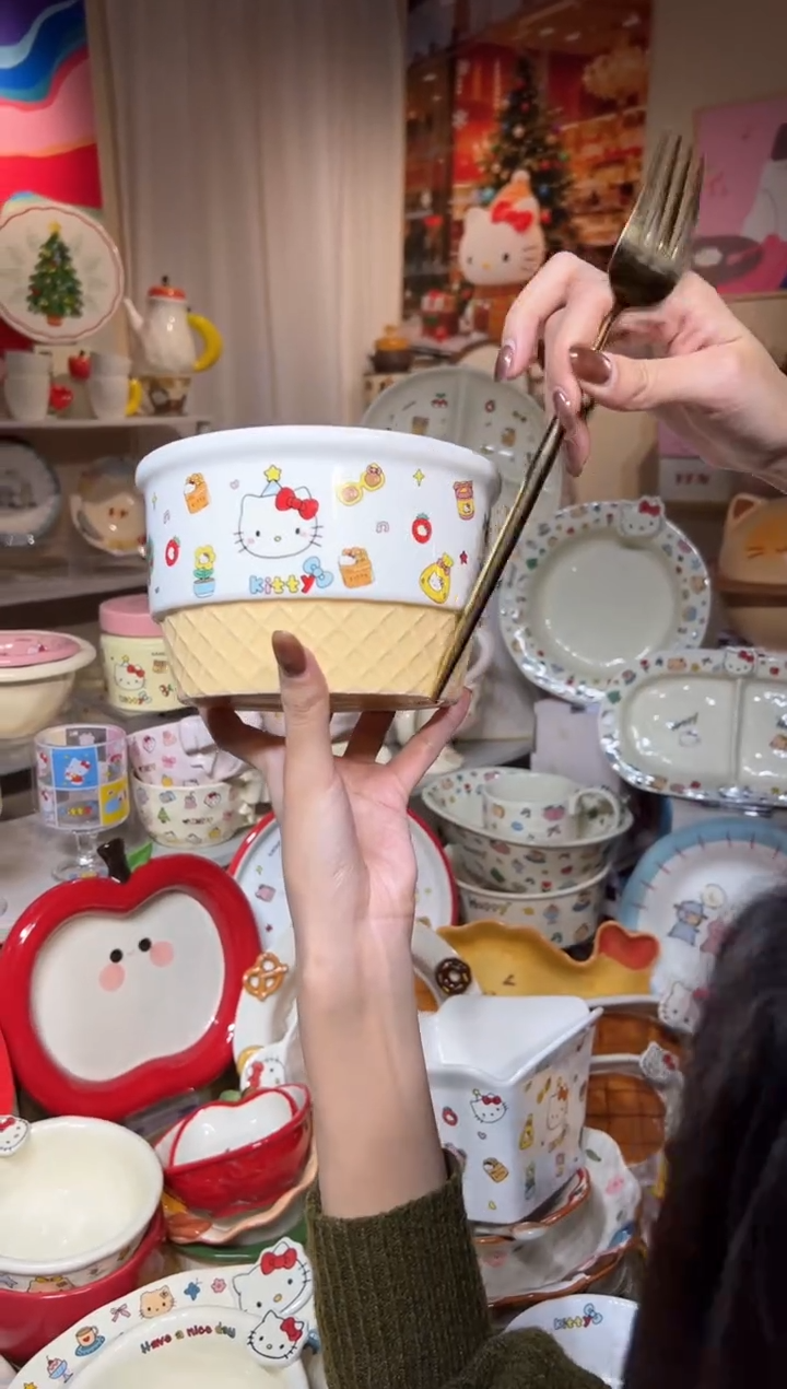 瓷可爱餐具发图片款