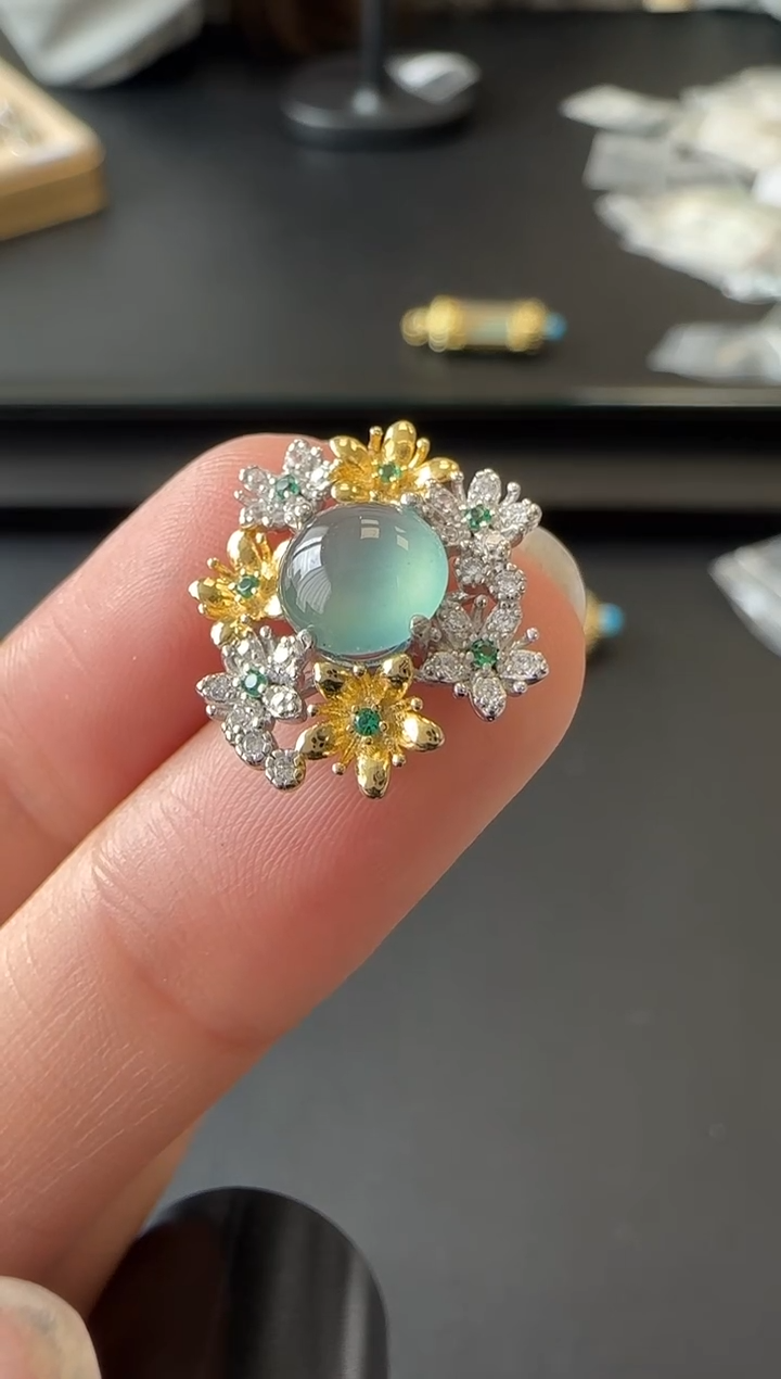 【闪购商品】翡翠吊坠(不含链)银S925镶嵌没有鉴赏期