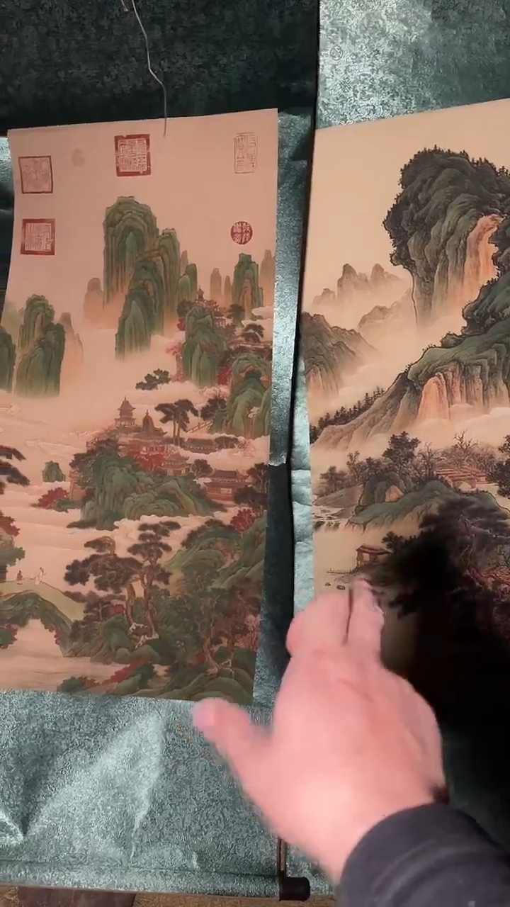 香榧木摆件---------（墨序甄选）山水中堂张唐