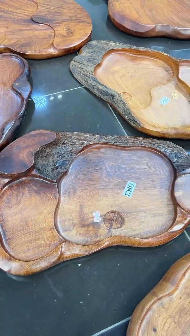 【闪购商品】大果紫檀（缅甸花梨）茶盘083