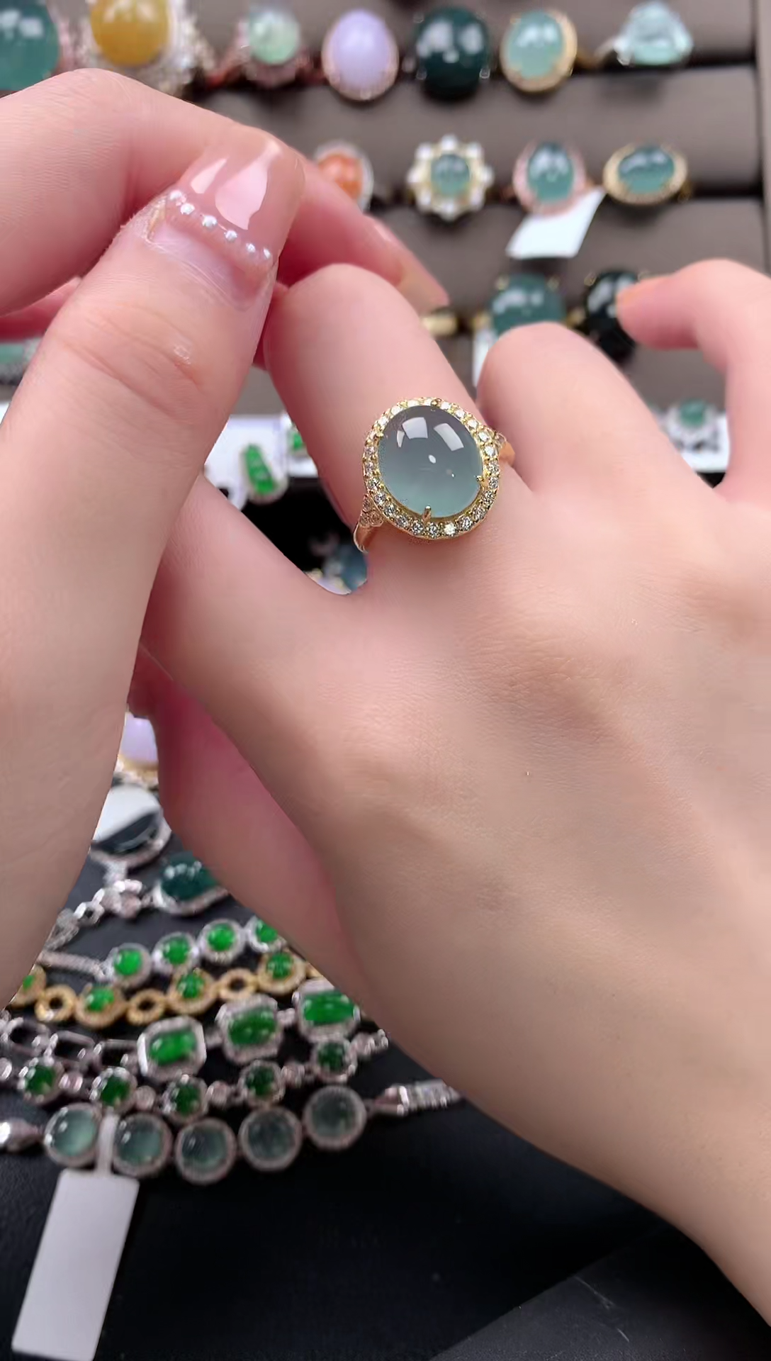 【闪购商品】翡翠戒指银S925镶嵌51241