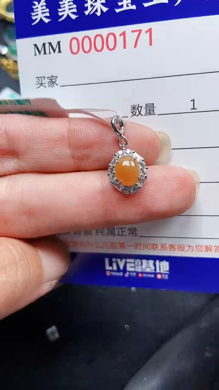 颈饰银S925镶嵌翡翠0171