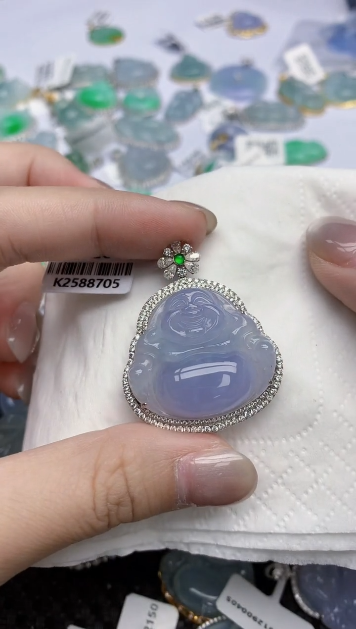 【闪购商品】翡翠颈饰18K金镶嵌天然翡翠A货