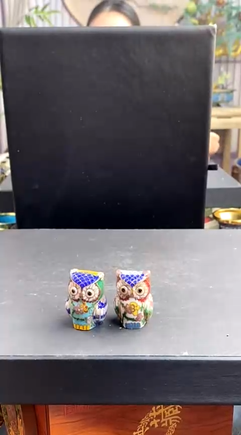 【闪购商品】非遗技艺 景泰蓝猫头鹰一对