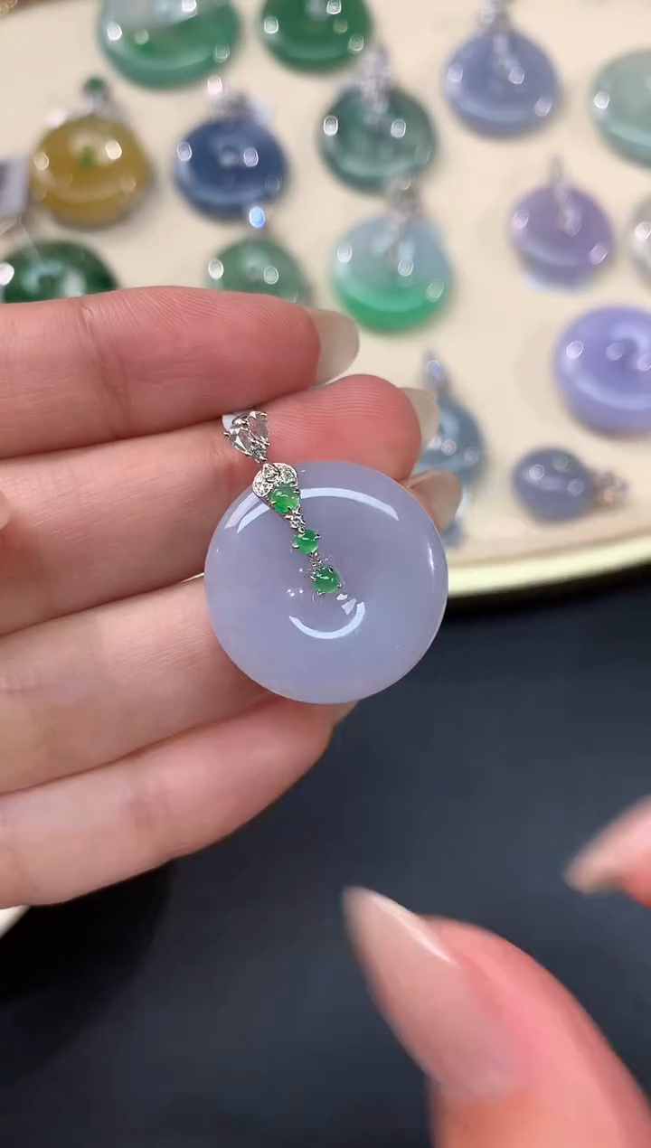 【闪购商品】翡翠吊坠(不含链)18K金镶嵌A214|1980