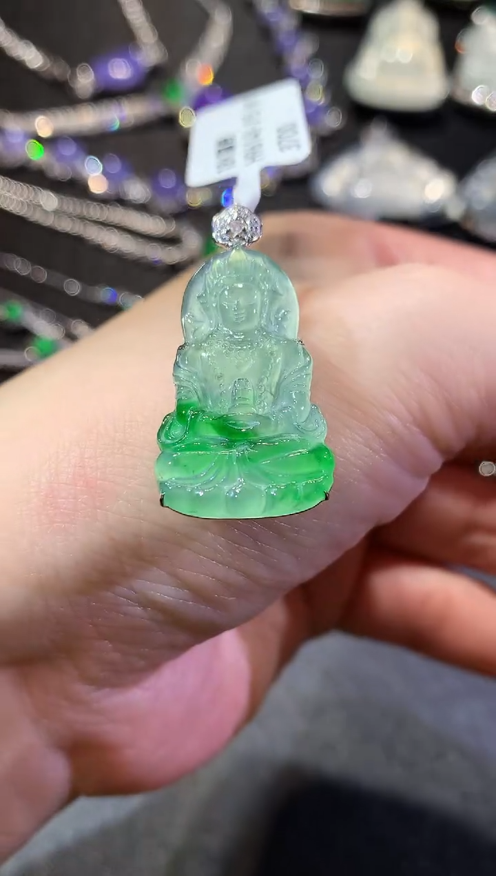 【闪购商品】翡翠吊坠(不含链)18K金镶嵌16-度母