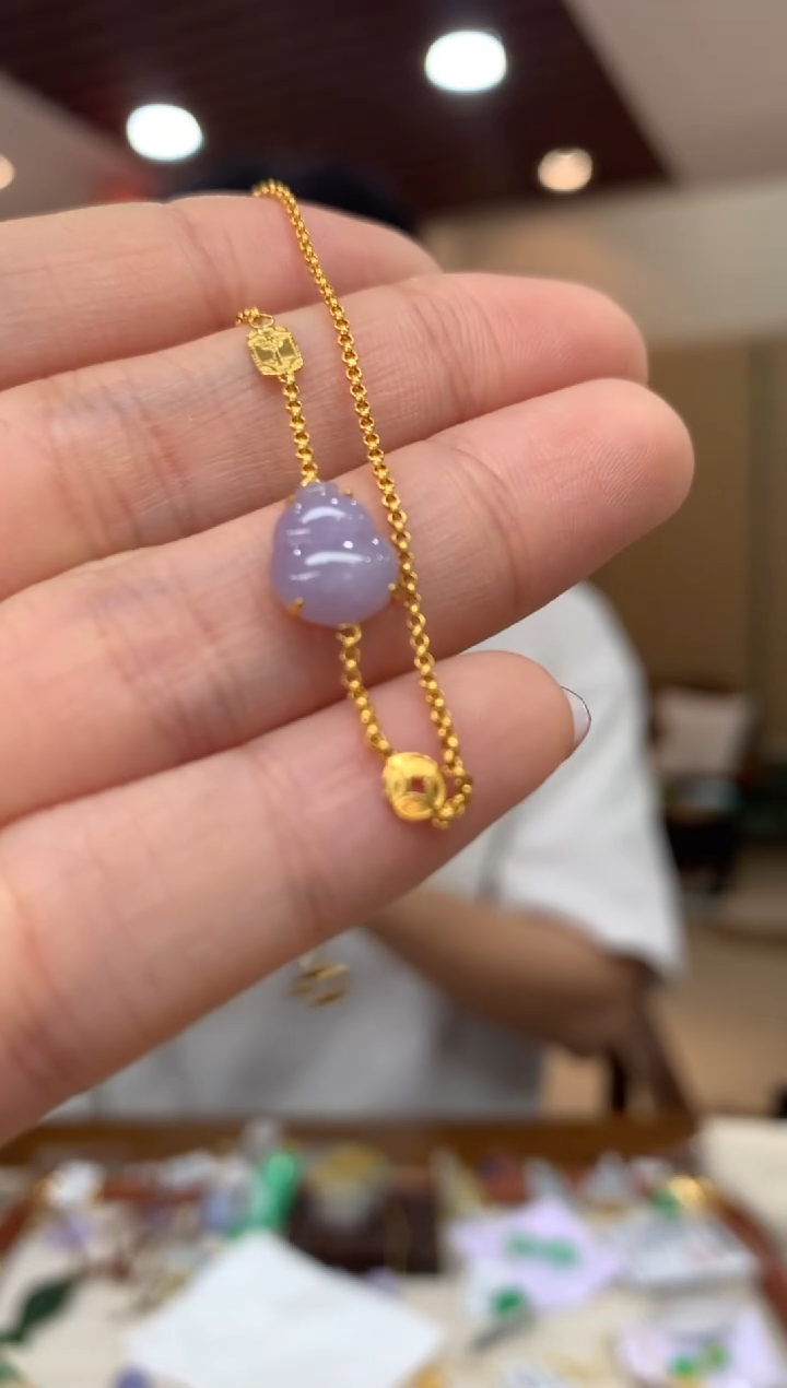 18K金镶嵌手链翡翠手链