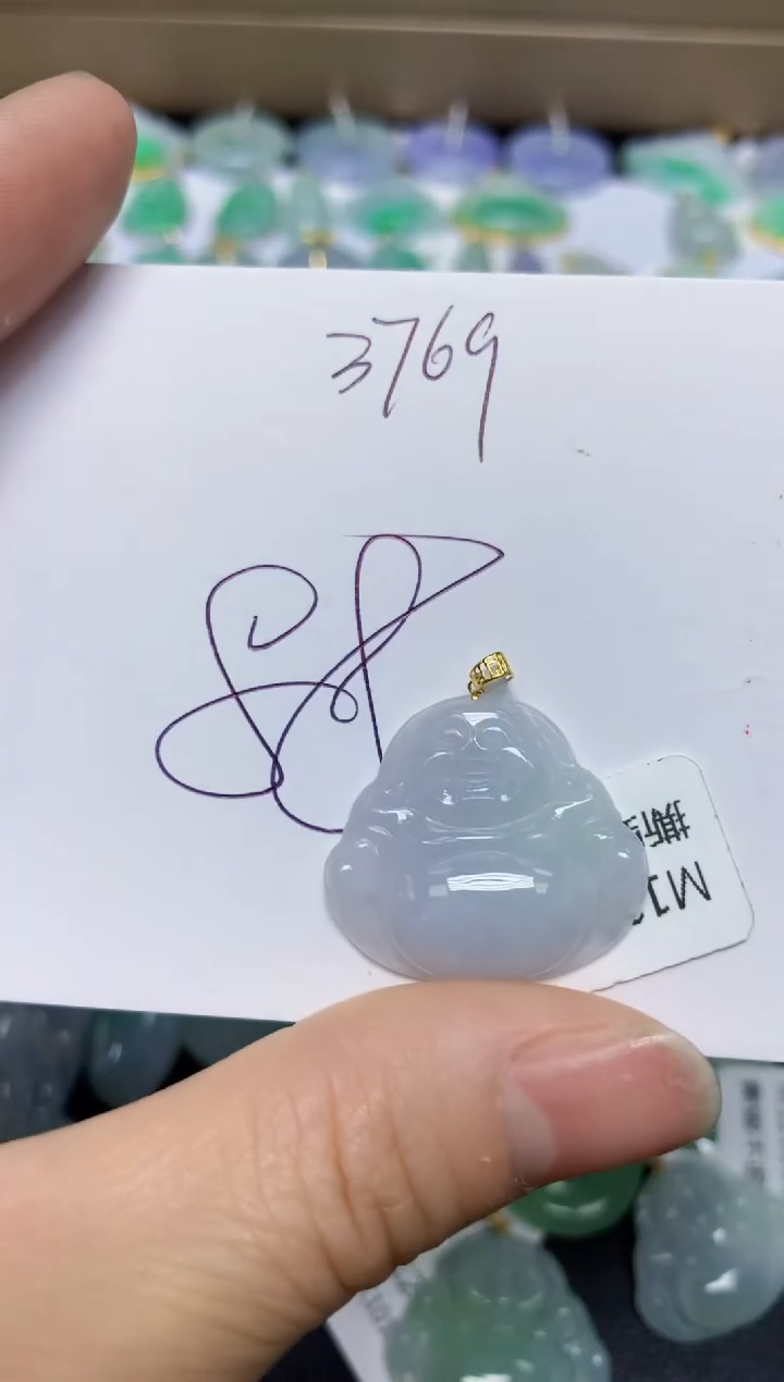 【闪购商品】翡翠挂件18K金镶嵌 天然翡翠A货