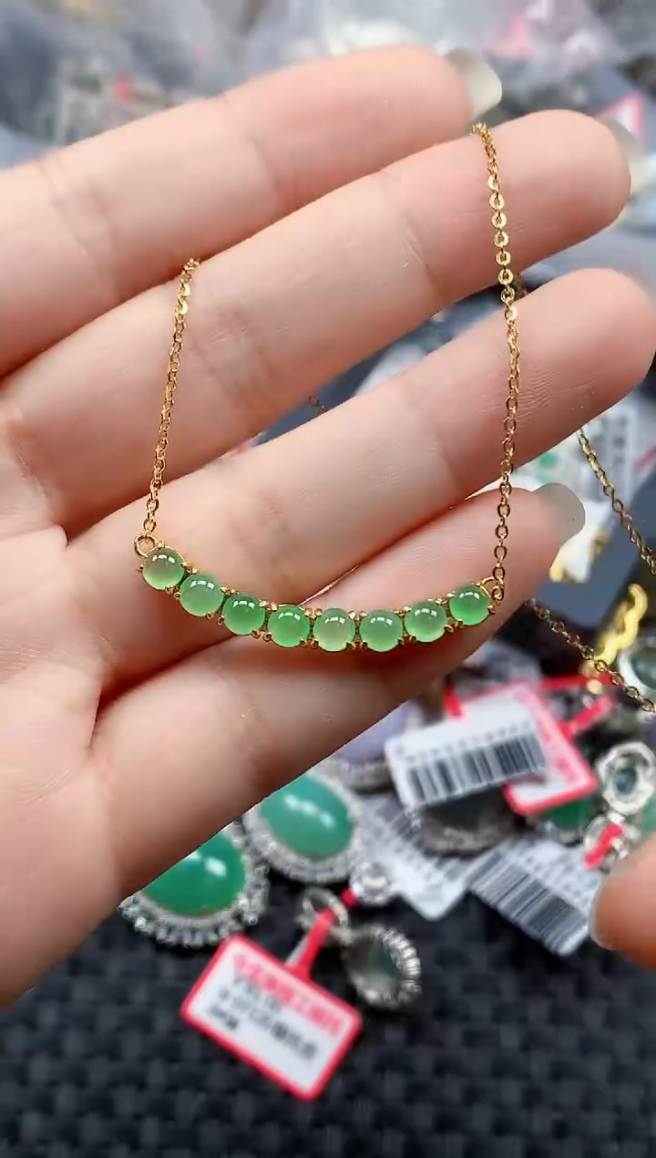 银S925镶嵌戒指翡翠天然A货缅甸翡翠