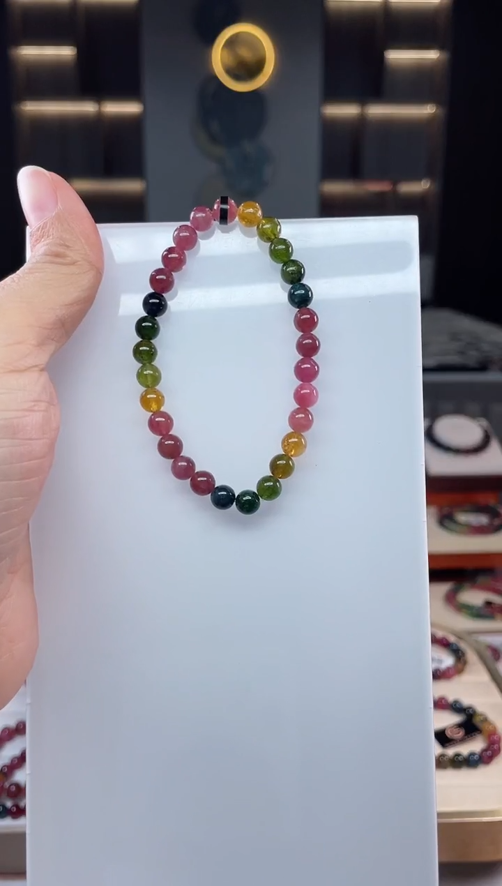 未镶嵌老矿碧玺单圈手串6mm+碧玺（多样性发一条）Q