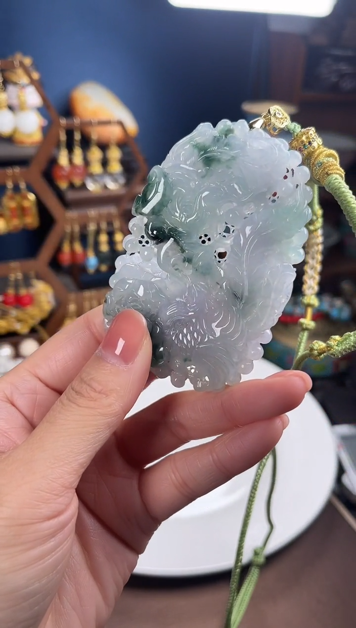 未镶嵌挂件翡翠雪****️，120226