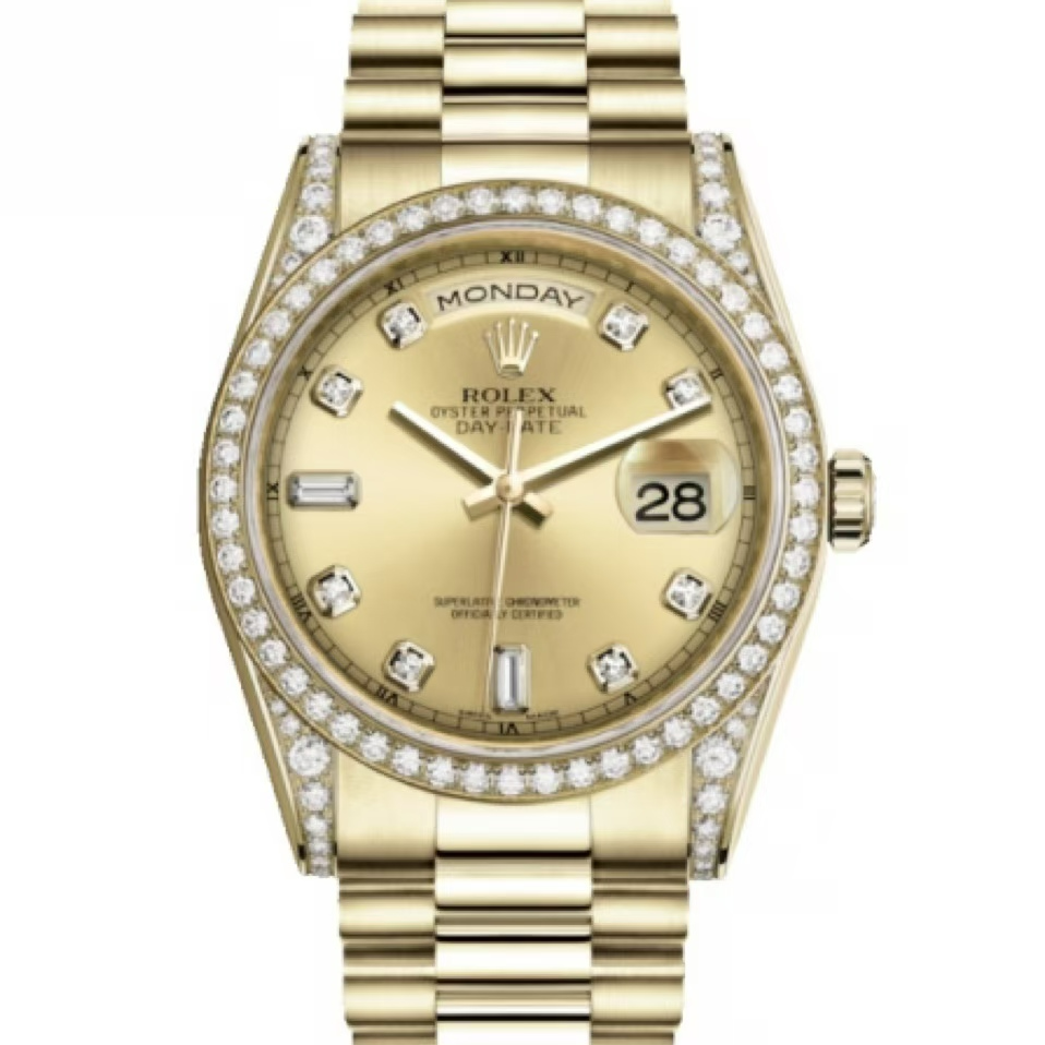 95新 Rolex/劳力士 哈奢馆/潮人/星期日历118388/36mm/单表