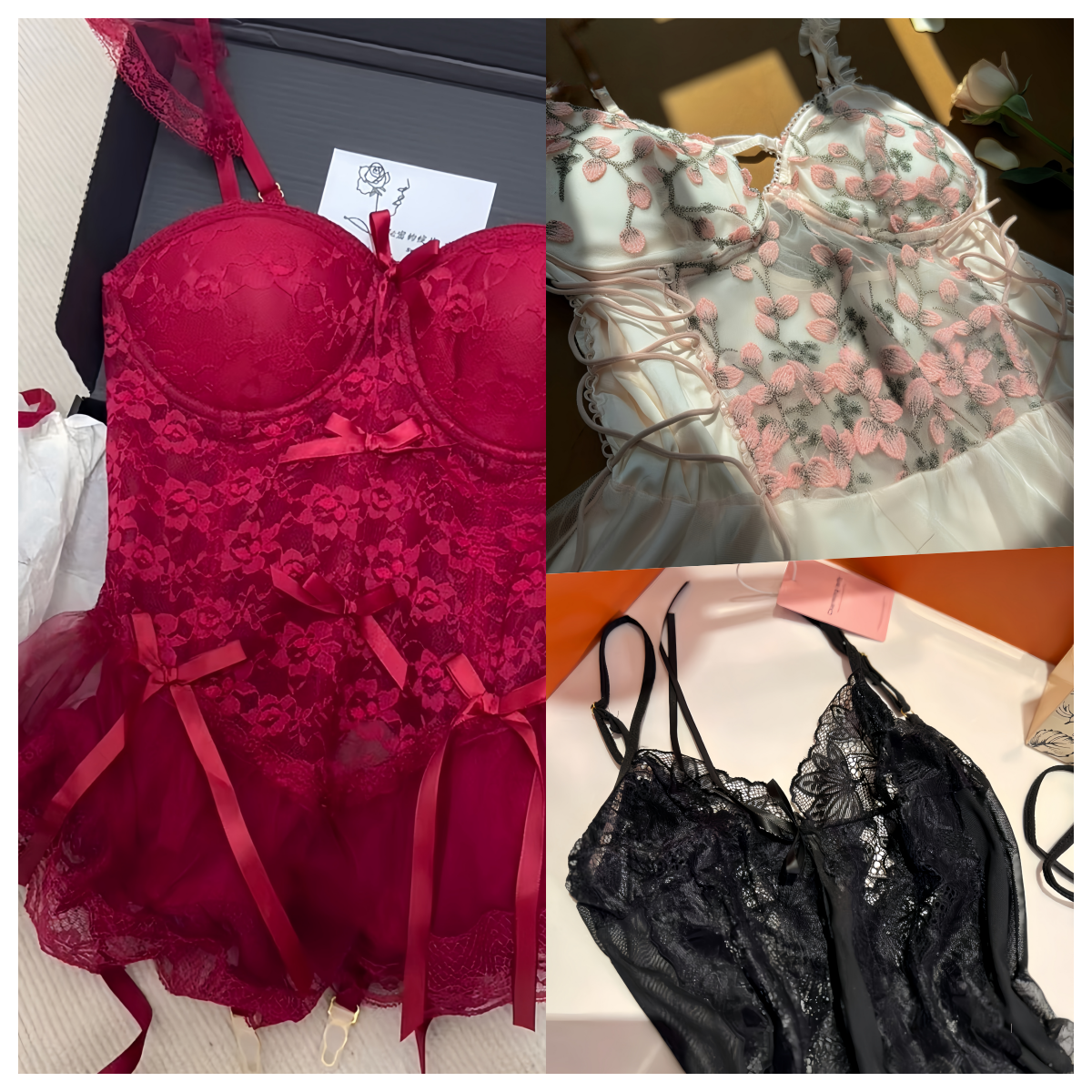 <直播链接专用>甜美可爱御姐风睡裙睡衣鱼骨吊带蕾丝性感法式