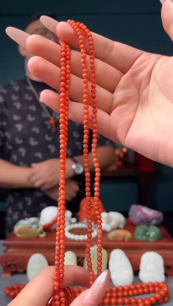 南红玛瑙未镶嵌颈饰长链/3+