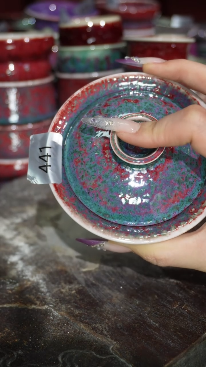 摆件陶精品窑变钧瓷茶器