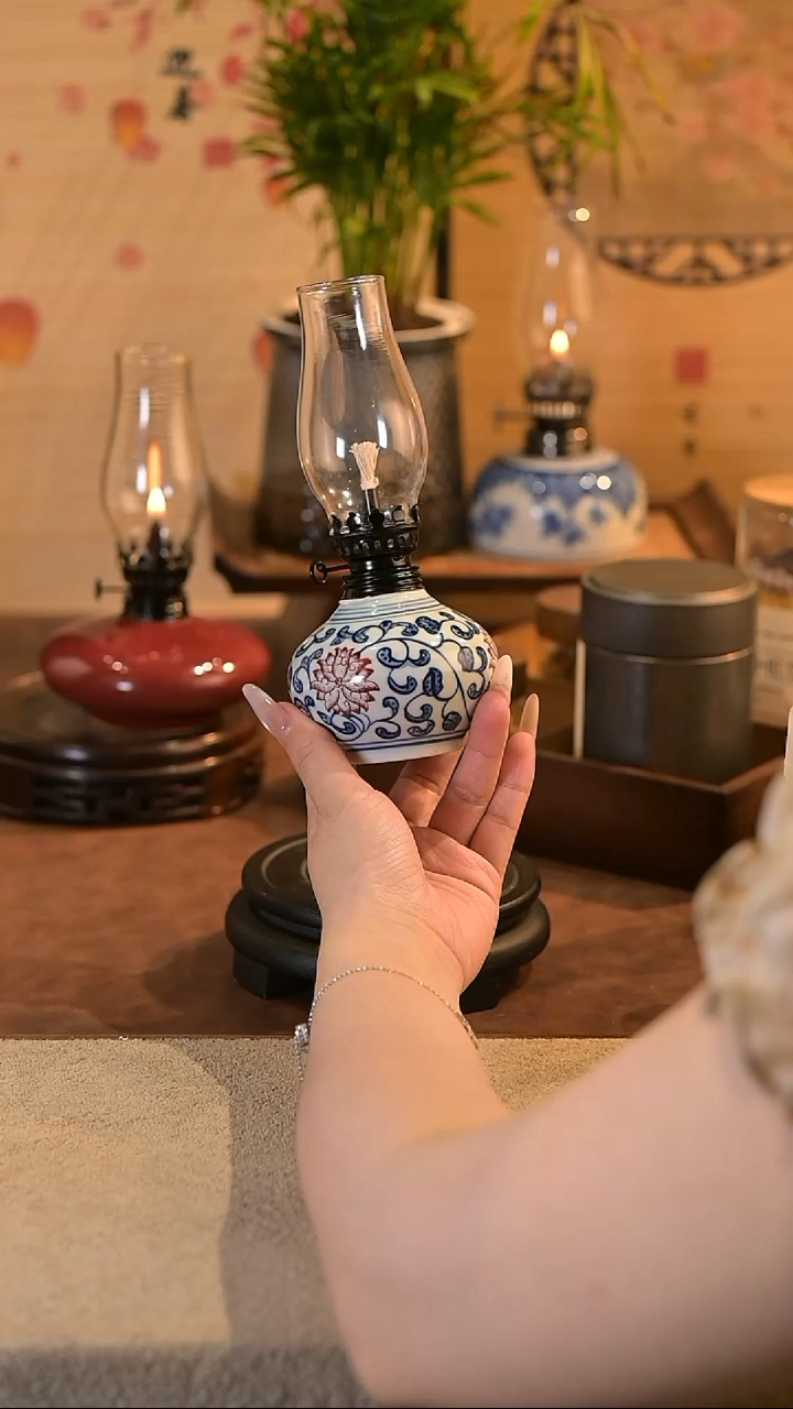 景德镇陶瓷油灯摆件