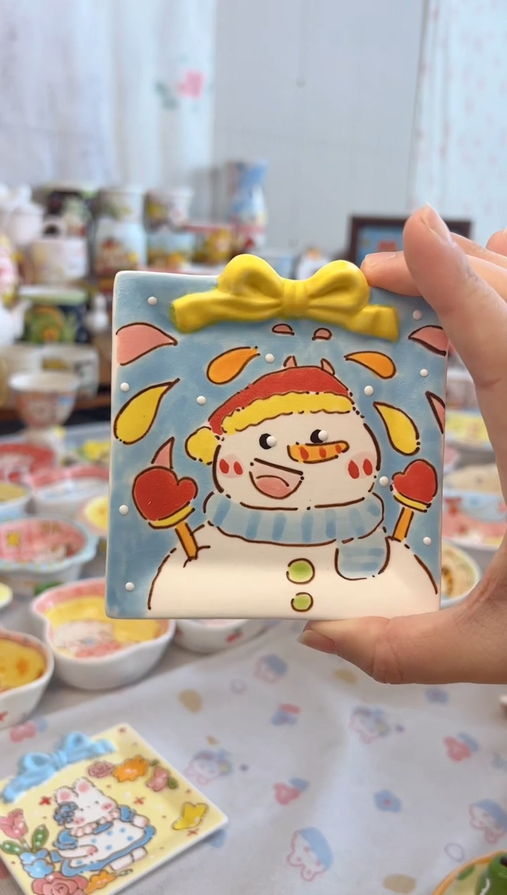 摆件陶景德镇陶瓷手绘微瑕