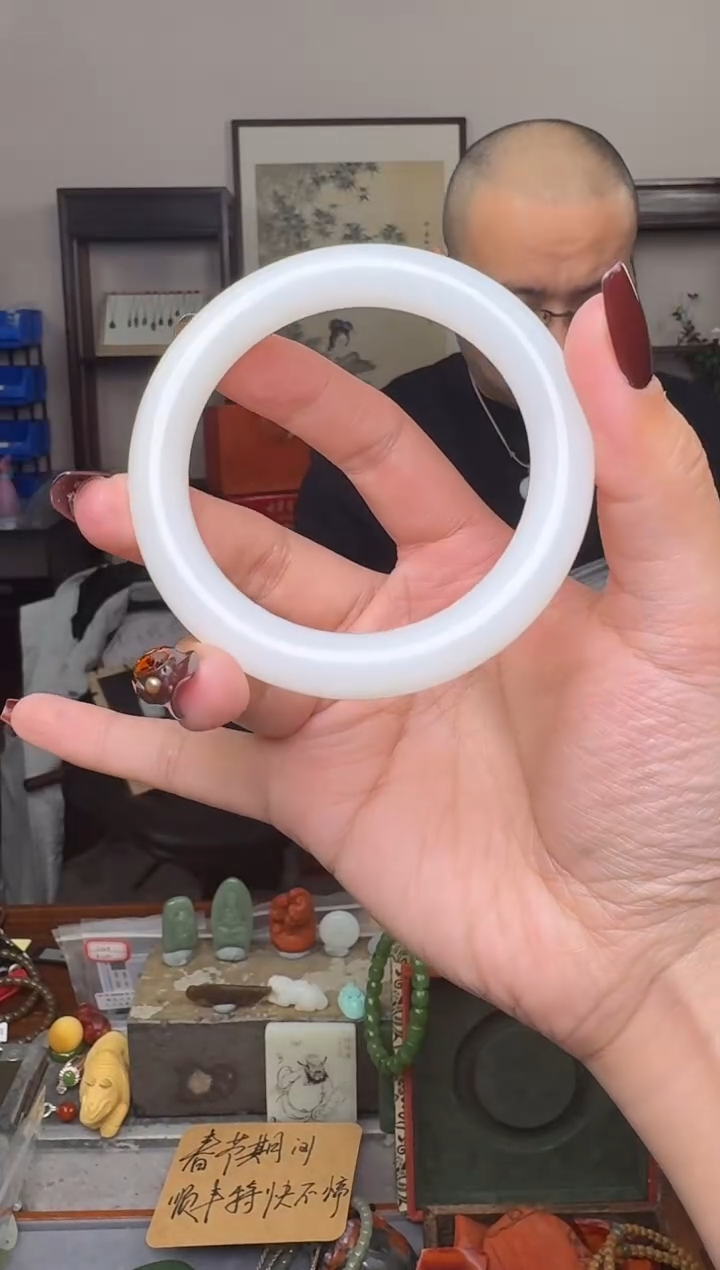 【闪购商品】和田玉挂件未镶嵌2349--圈口57mm 俄料