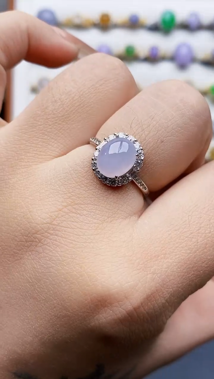 银S925镶嵌戒指翡翠3177