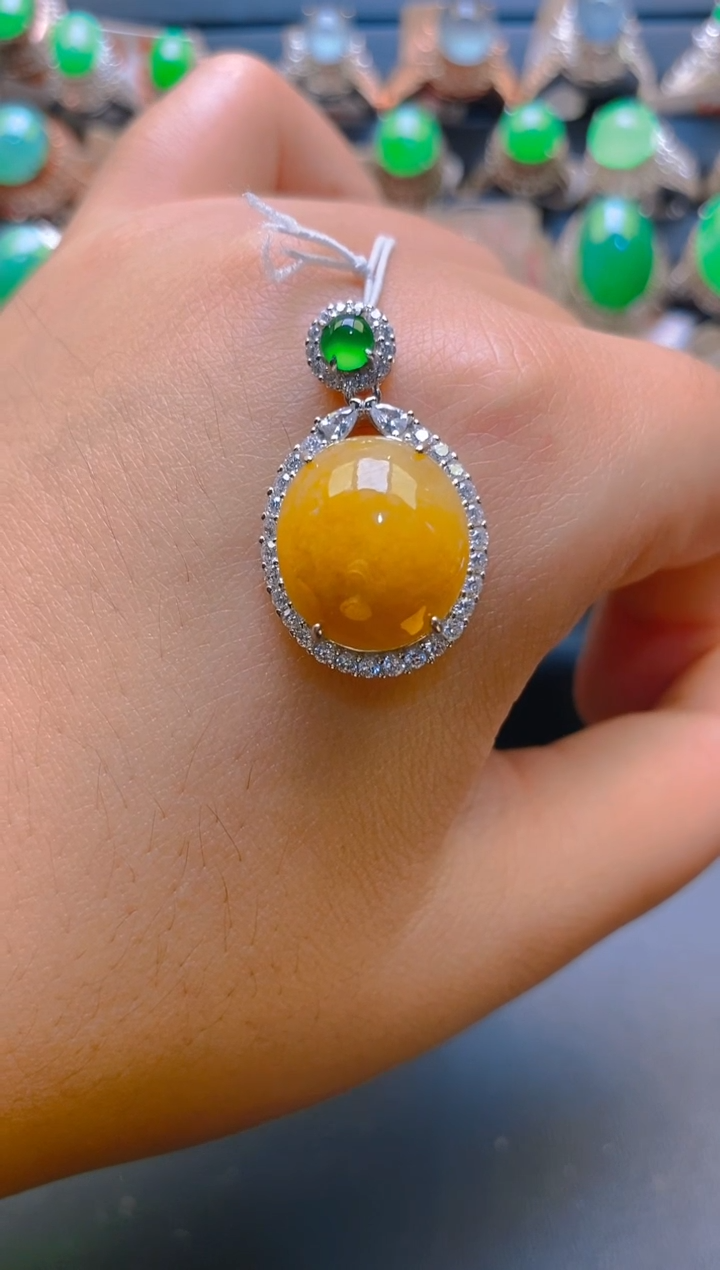 【闪购商品】翡翠耳饰银S925镶嵌天然A货翡翠1