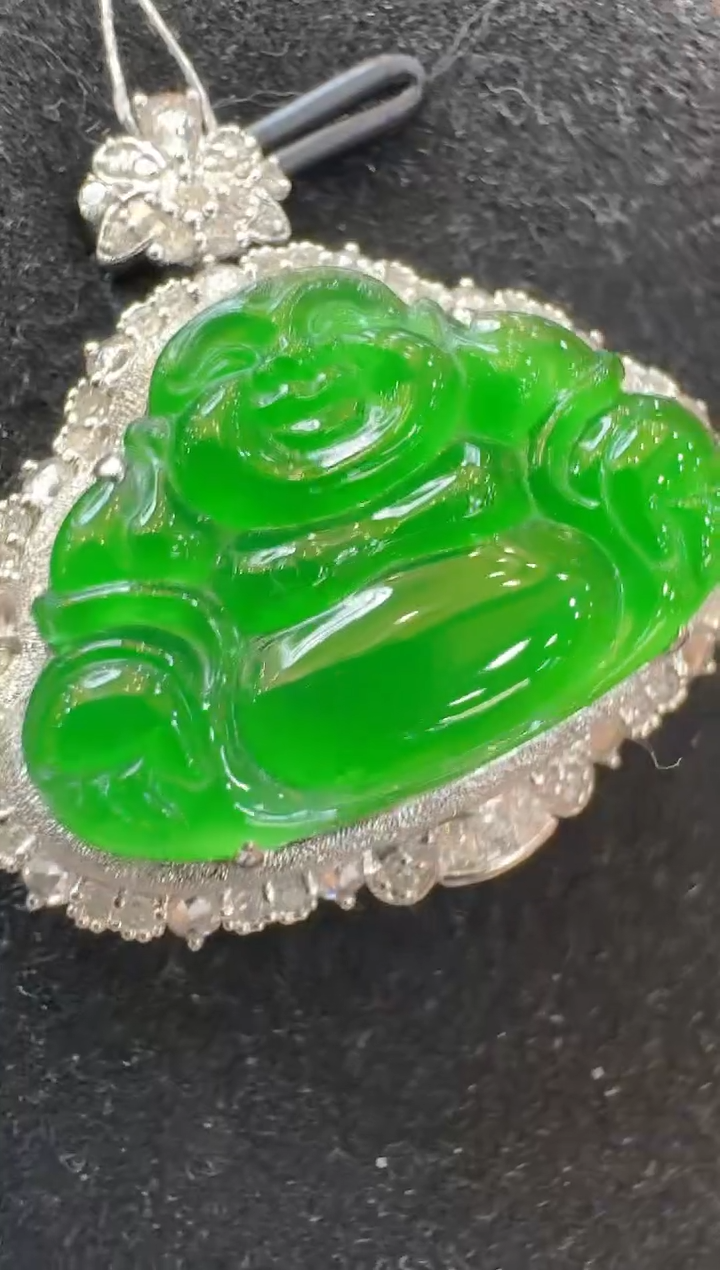 翡翠18K金镶嵌吊坠(不含链)多样性团购发一件